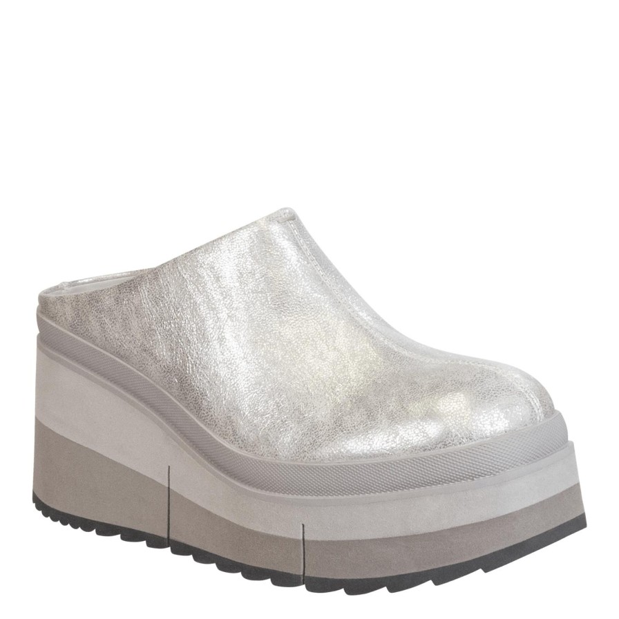 Naked Feet NAKED FEET | Coach In Silver Platform Clogs