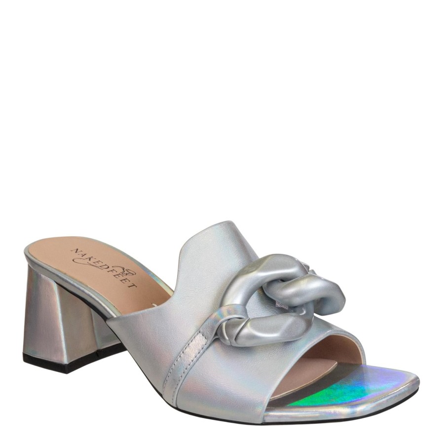 Naked Feet NAKED FEET | Coterie In Silver Heeled Sandals