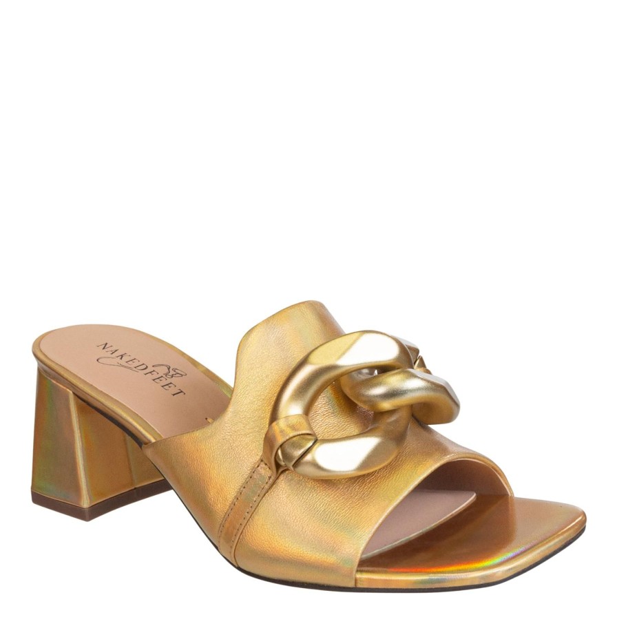 Naked Feet NAKED FEET | Coterie In Gold Heeled Sandals