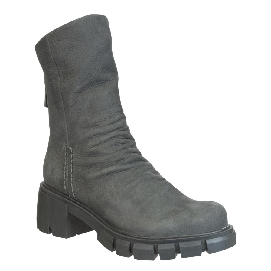 Naked Feet NAKED FEET | Protocol In Grey Heeled Mid Shaft Boots