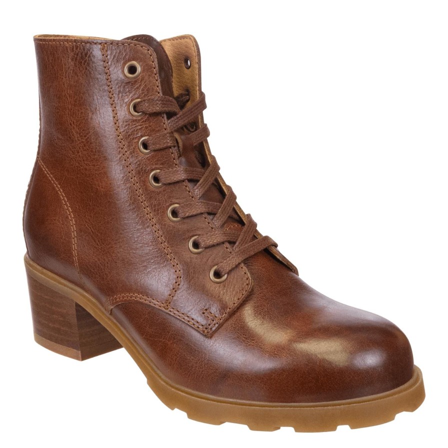 Otbt OTBT | Arc In Brown Leather Heeled Ankle Boots