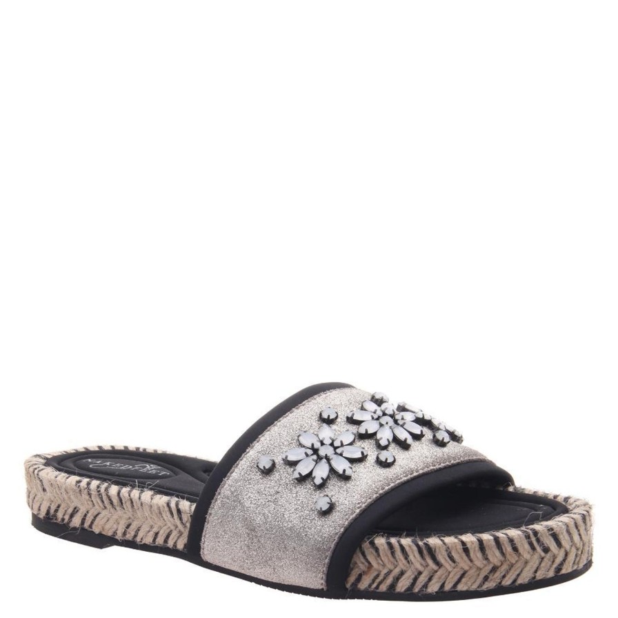 Naked Feet NAKED FEET | Koyo In Grey Silver Espadrille Sandals