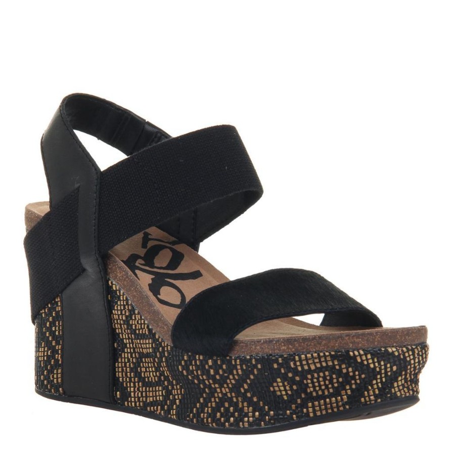 Otbt OTBT | Bushnell In Black Jute Wedge Sandals