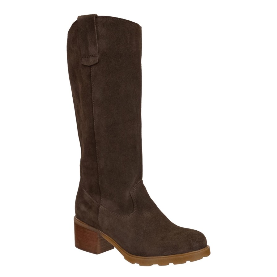 Otbt OTBT | Tallow In Brown Heeled Mid Shaft Boots