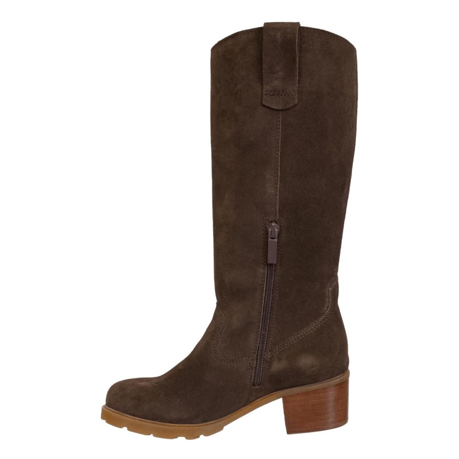 Otbt OTBT | Tallow In Brown Heeled Mid Shaft Boots