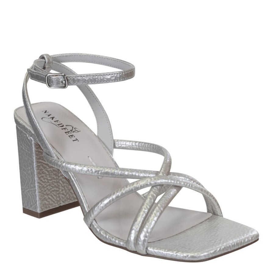 Naked Feet NAKED FEET | Mood In Silver Heeled Sandals