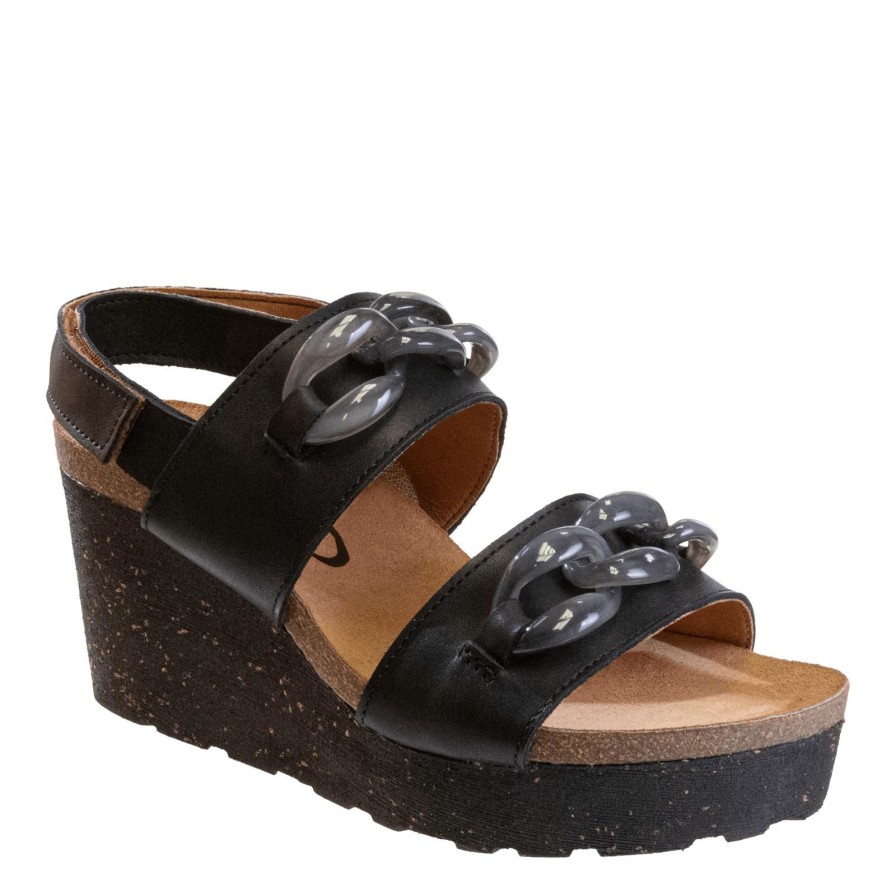 Otbt OTBT | Fair Isle In Black Wedge Sandals