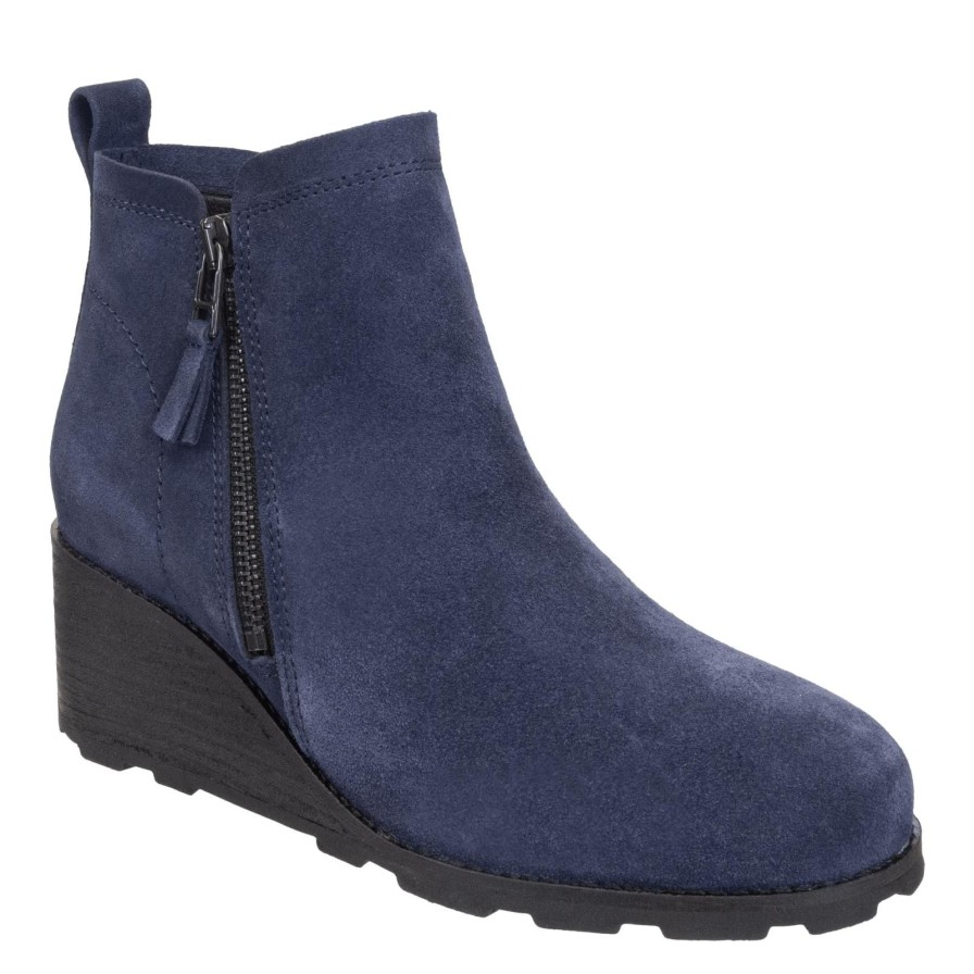 Otbt OTBT | Story In Navy Wedge Ankle Boots