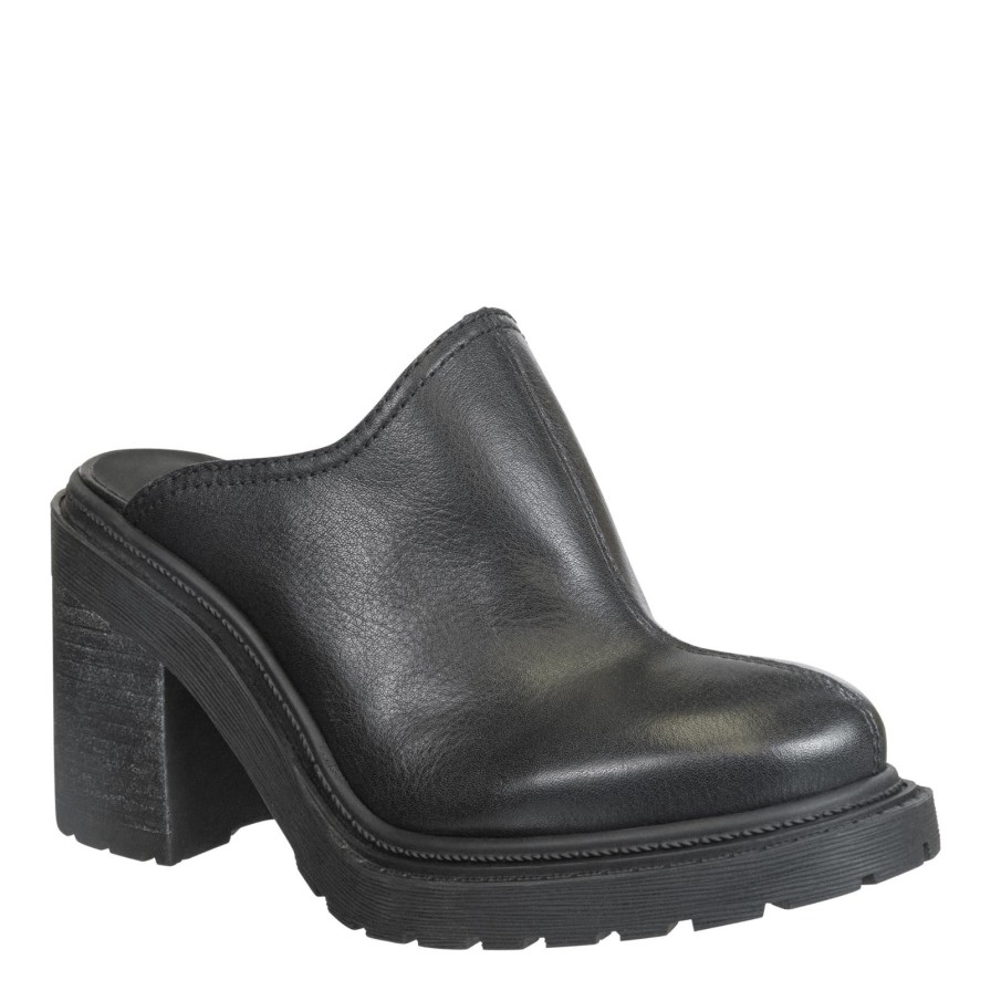 Otbt OTBT | Rise In Black Heeled Mules