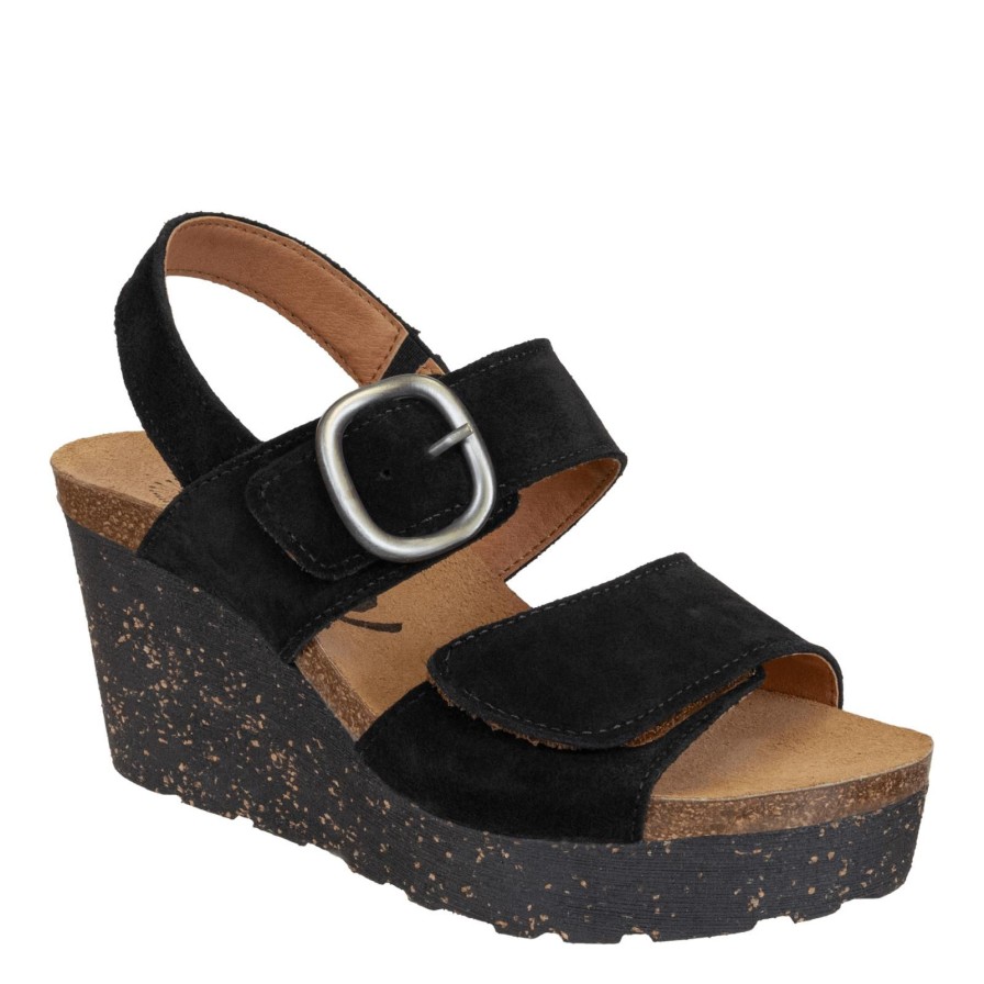 Otbt OTBT | Peasant In Black Wedge Sandals