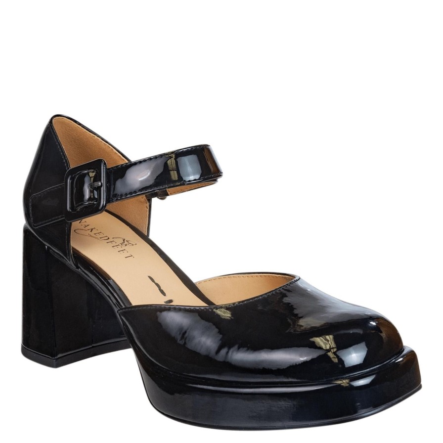 Naked Feet NAKED FEET | Estonia In Black Patent Heeled Clogs