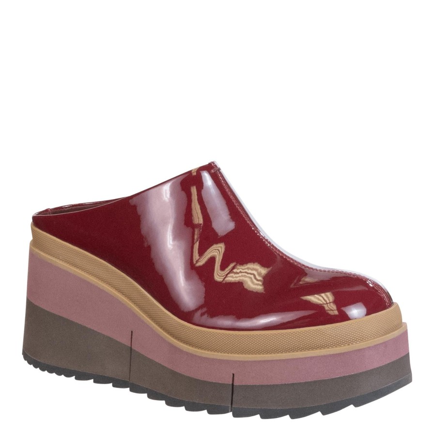 Naked Feet NAKED FEET | Coach In Deep Red Platform Clogs