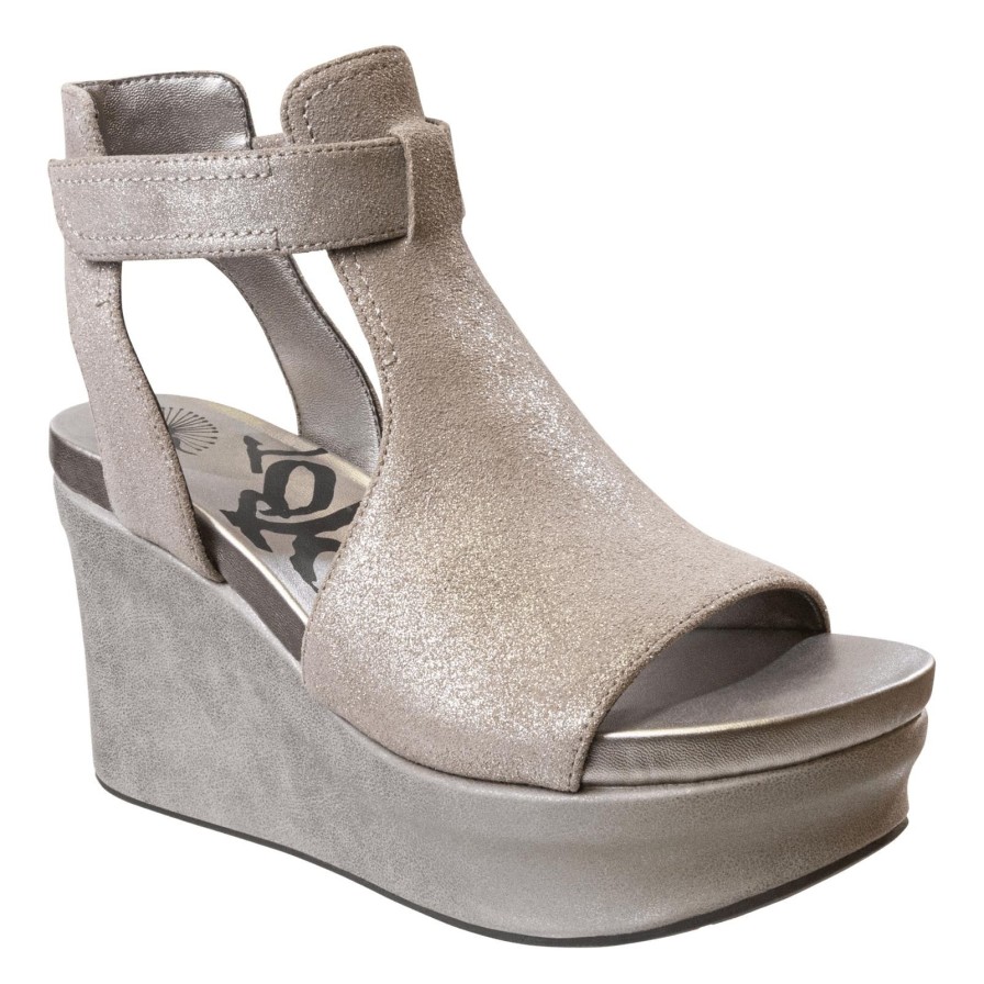 Otbt OTBT | Mojo In Silver Wedge Sandals