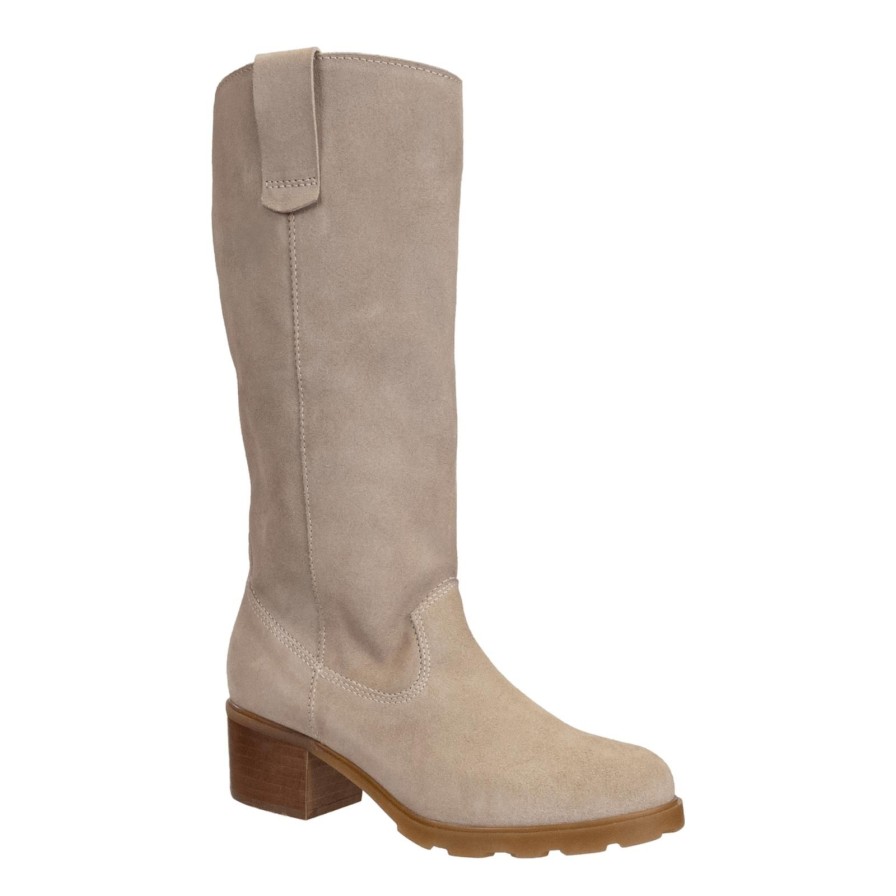 Otbt OTBT | Tallow In Beige Heeled Mid Shaft Boots