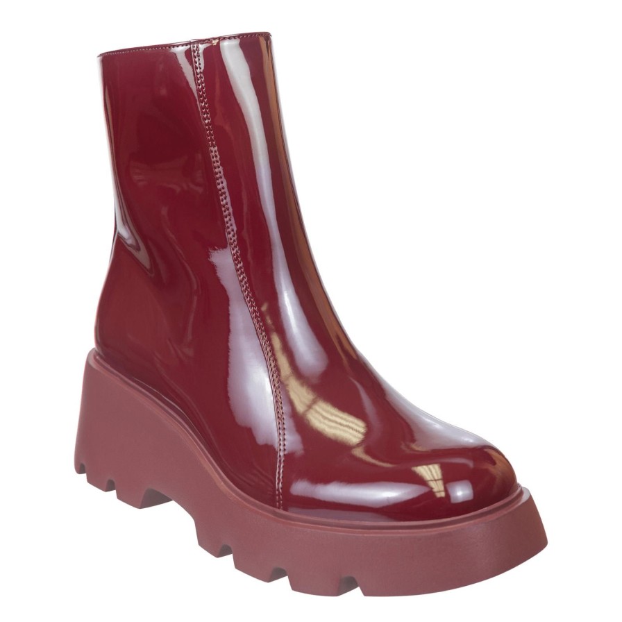 Naked Feet NAKED FEET | Xenus In Deep Red Platform Ankle Boots